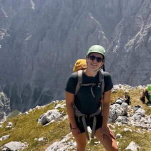 Živa from ZivaPlans on a summit in the Julian Alps, Slovenia
